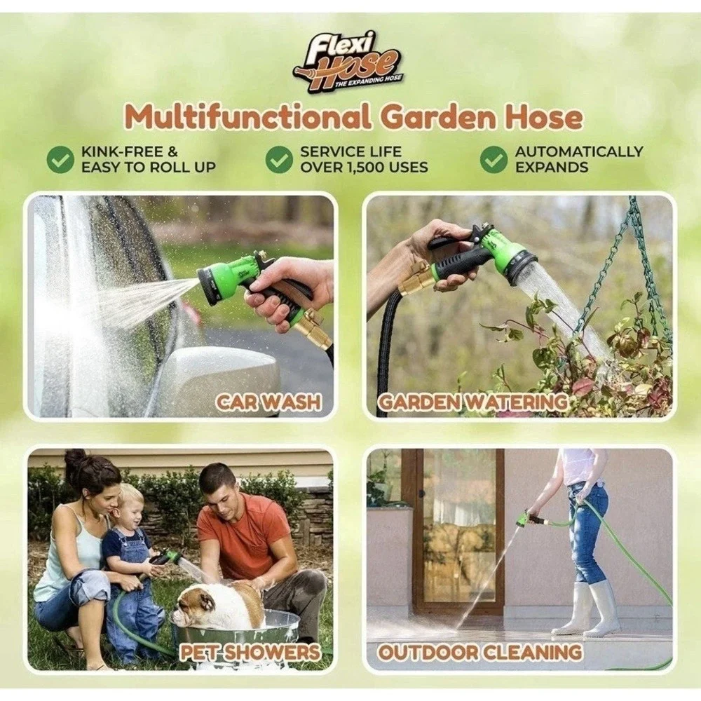 100 ft Hose shrinking expand w/ nozzle .  NEW Factory Sealed Multiple Available